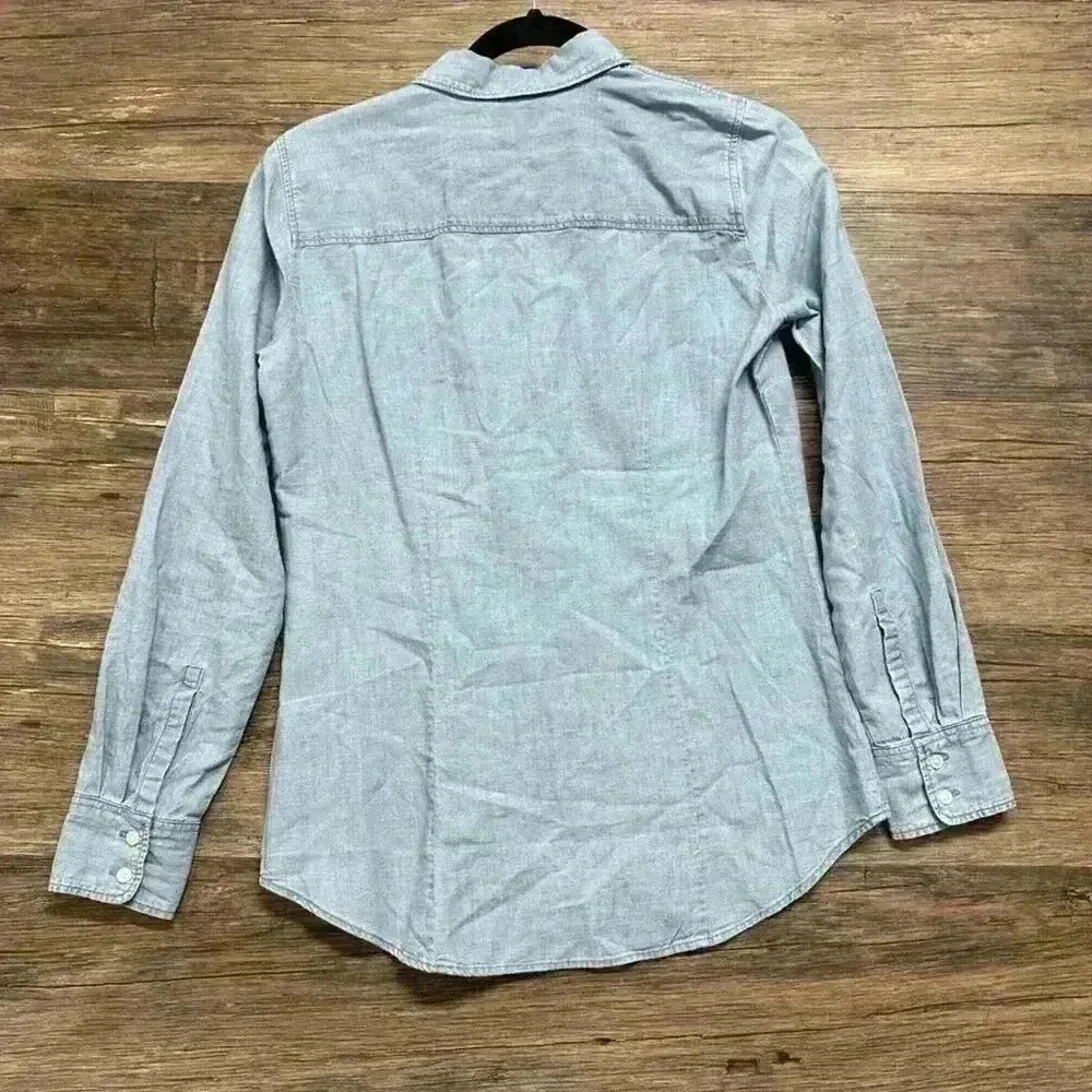 J. Crew Light Blue Jean Casual Button Down Shirt - Picture 2 of 3